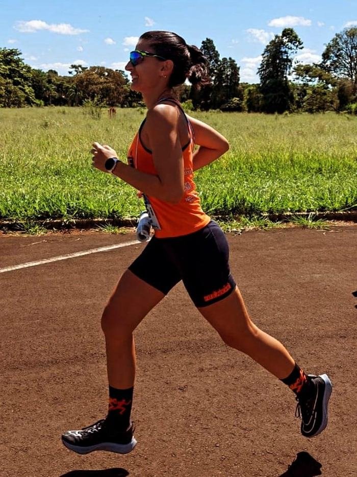 Fernanda Paixão em treino de corrida